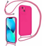 Coque pour iphone 13 6, 1  avec cordon de collier r�glable, etui protection de la cam�ra silicone souple ...