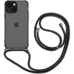 Coque pour iphone 13 (6. 1'') semi - transparente légère mince rigide givrée avec collier cordon noir ... Coque pour iphone 13 (6. 1'') semi - transparente légère mince rigide givrée avec collier cordon noir ...