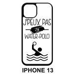 Coque iphone 13 - j peux pas j ai water polo 1 - silicone - noir