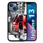 Coque pour iphone 13 - london vintage - silicone - noir
