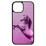 Coque pour iphone 13 mini silicone cheval etui design 256 go animaux noir texture poney effet rose animal ...