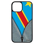 Coque iphone 13 mini silicone drapeau rdc congo kinshasa congolais foot metal jeans etui republique democratiq ...