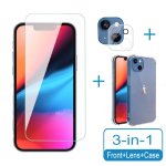 Coque iphone 13 mini coque silicone gel ultraslim / transparent + films verre tremp� + protection camera ...