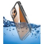 Coque pour iphone 13 / 13 pro antichoc silicone transparent - noir / gris