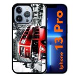 Coque pour iphone 13 pro - london vintage - silicone - noir