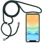 Coque pour iphone 13 pro max avec cordon de collier, coque transparente silicone tpu bumper etui housse ...