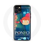 Coque iphone 13 pro ponyo sur la falaise sosuke mer petite fille poisson rouge fujimoto koichi eau encre ...