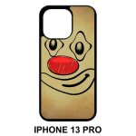 Coque iphone 13 pro - smiley clown nez rouge - silicone - noir