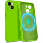 Coque iphone 13 - protection quadruple (4 couches) en silicone avec doublure microfibre - vert non