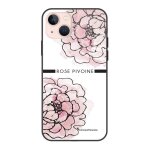 Coque iphone 13 coque soft touch glossy rose pivoine design la coque francaise