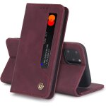 Coque iphone 13pro max housse etui flip kickstand support case 5 cartes design portefeuille en cuir housse ...