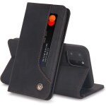 Coque iphone 13pro max housse etui flip kickstand support case 5 cartes design portefeuille en cuir housse ...