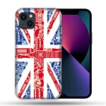 Coque pour iphone 14 plus (6. 7) voyage angleterre blanc