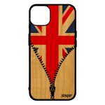 Coque pour iphone 14 + plus en bois silicone drapeau union jack angleterre anglais coupe du monde grande ...