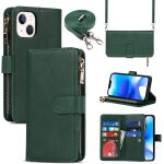Coque compatible avec iphone 14 plus etui avec cordon, flip portefeuille etui cuir, [9 porte cartes][double ...