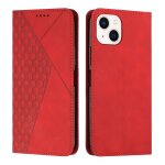 Coque pour iphone 14, etui pour iphone 14 rabat magntique forte aspiration, etui en pu rhombus couverture, ...