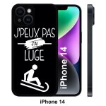 Coque iphone 14 - j peux pas j ai luge 2 - silicone - noir