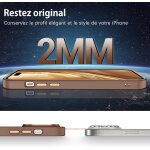 Coque pour iphone 14 pro max magntique etui avec protection antichoc de militaire, dos mat griv translucide ...