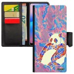 Coque iphone 14 pro max portefeuille panda bleu tribal rigide etui animaux telephone femme portable multicolor ...