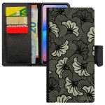 Coque pour iphone 14 pro max portefeuille wax fantaisie portable unique color� noir artisanat pochette ...