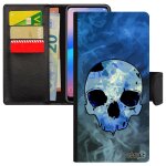 Coque iphone 14 + plus rabat tete de mort etui graffitti original squelette electro crane epouvante tatouage ...