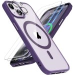 Coque pour iphone 15 plus avec 2 verre tremp� et 1 cam�ra protecteur, etui transparente arri�re housse ...