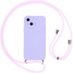 Coque pour iphone 15 avec cordon, etui avec collier - tour de cou lani�re en corde - silicone housse ...
