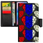 Coque iphone 15 cuir portefeuille drapeau russie russe magnetique case jo telephone coupe du monde coeur ...