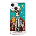 Coque pour iphone 15 motif tete de mort tarot