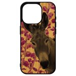 Coque pour iphone 15 pro bois silicone ane mule rose anesse animaux plante 4g design souple housse portable ...