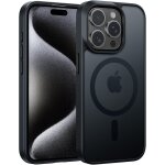 Coque iphone 15 pro magntique ultra - fine translucide mate ¿ tpu + pc anti - traces, protection militaire ...
