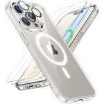 Coque pour iphone 15 pro max avec 2 verre tremp� et 1 cam�ra protecteur, etui transparente arri�re housse ...