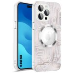 Coque pour iphone 15 pro max avec cercle magn�tique et protection cam�ra vitre, coque rigide semi - transparen ...
