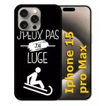 Coque pour iphone 15 pro max - j peux pas j ai luge 2 - silicone - noir