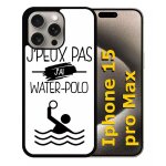 Coque pour iphone 15 pro max - j peux pas j ai water polo 1 - silicone - noir Coque pour iphone 15 pro max - j peux pas j ai water polo 1 - silicone - noir