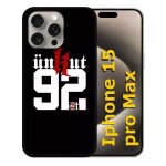Coque pour iphone 15 pro max - unkut haut de seine 92 - silicone - noir