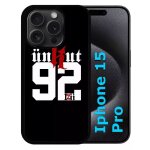 Coque pour iphone 15 pro - unkut haut de seine 92 - silicone - noir