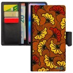 Coque pour iphone 15 pro wax housse 4g aimant�e ethnique orange tissu design afrique fantaisie motif ...