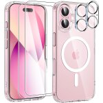 Coque pour iphone 16 - 2x vitre verre trempe + 2x protège caméra silicone compatible magsafe clear Coque pour iphone 16 - 2x vitre verre trempe + 2x protège caméra silicone compatible magsafe clear
