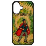 Coque pour iphone 16 bois veritable silicone super bricolo papa de protection humour drole vert papy ...