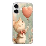 Coque pour iphone 16 plus motif chat ballon