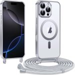 Coque pour iphone 16 pro 6, 3 pouces avec cordon, etui a transparente housse compatible avec magsafe, ...