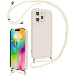 Coque pour iphone 16 pro max 6, 9  avec cordon de collier rglable, etui protection de la camra silicone ...