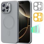 Coque pour iphone 16 pro max avec magsafe, recharge magn�tique, coque en silicone, lisse, fine, anti ...