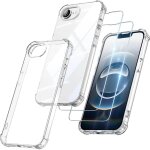 Coque pour iphone 16e - protection silicone renforc� antichoc transparent + 2 verres tremp�s - e. f. ...