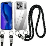Coque pour iphone 17 pro, antichoc anti - rayures transparent slim avec cordon noir - e. f. connection ...