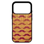 Coque pour iphone 17 pro en bois silicone moustache peinture image 1000 go motif chapeau melon telephone ...