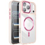 Coque pour iphone 17 pro collection cristal color compatible magsafe rose champagne