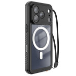 Coque pour iphone 17 pro etanche ip68 antichoc 2m avec dragonne inclus redpepper noir