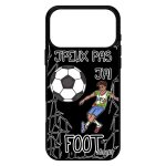 Coque pour iphone 17 pro max silicone humour j'peux pas j'ai foot texte case etui humoristique football ...